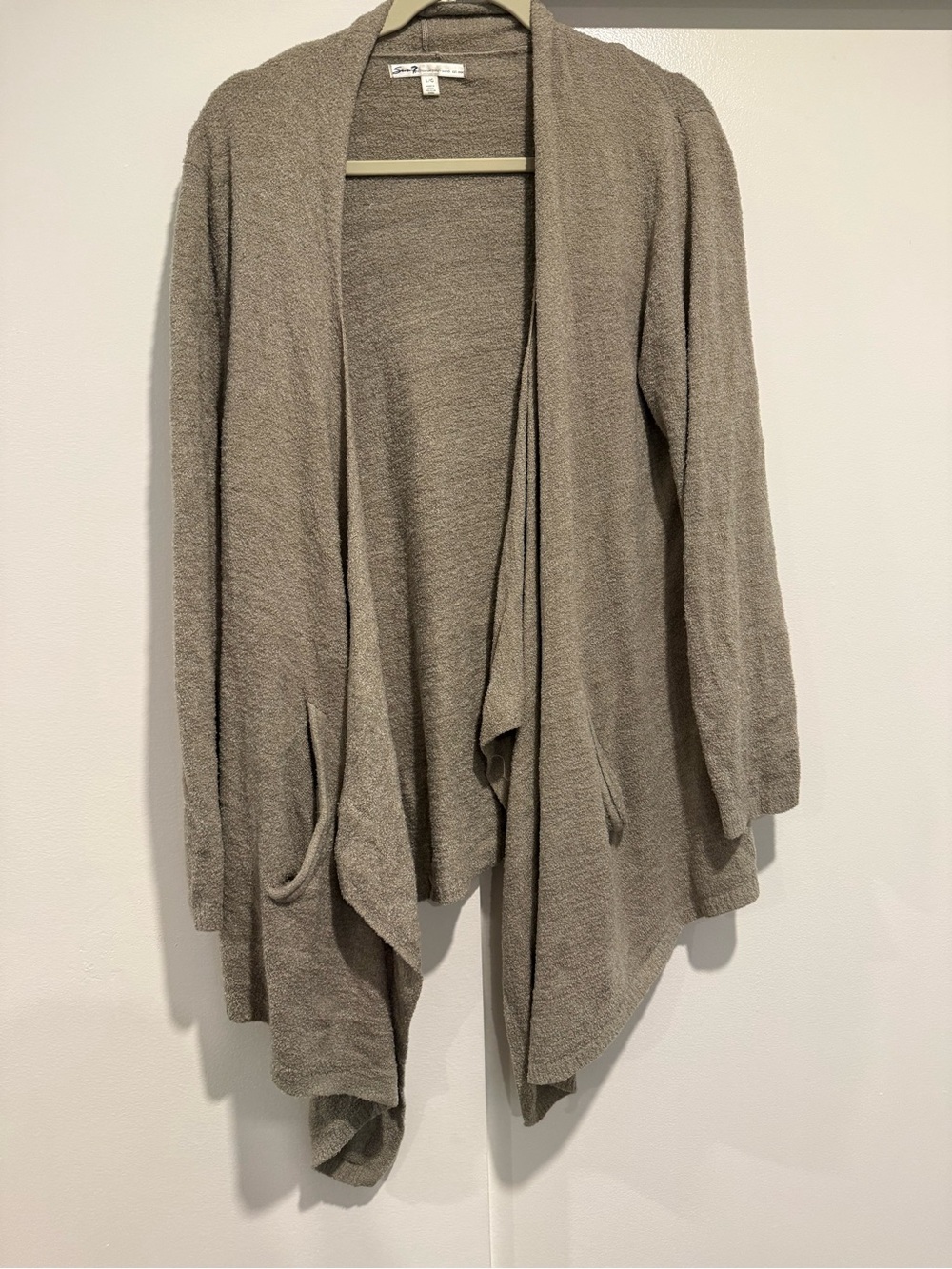 Seven7 Taupe Open Drape Front Cardigan size Large